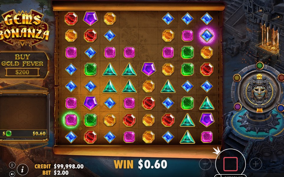 Base game grid with Tumble and coloured marks