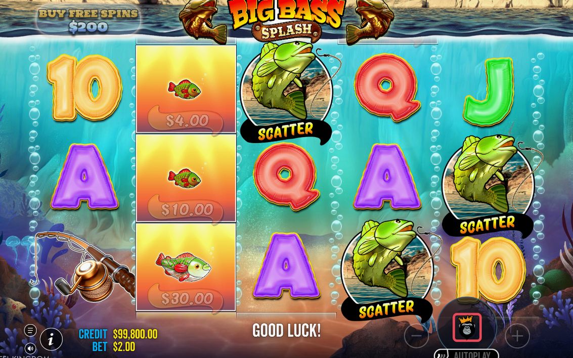 Fish symbols carry money values during Free Spins